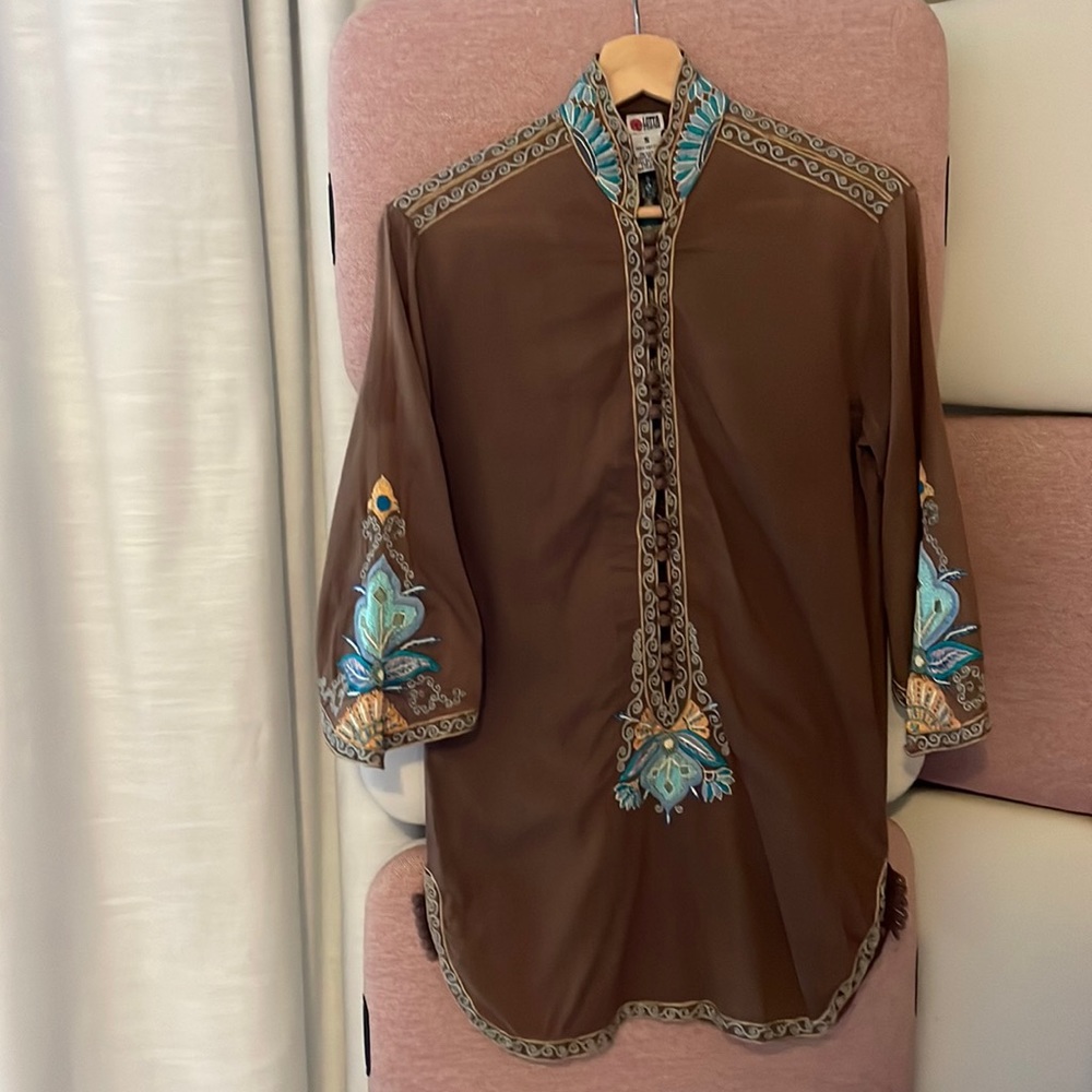 Lotta Stensson 3/4 Sleeve Tunic Cover Up SZ S/2